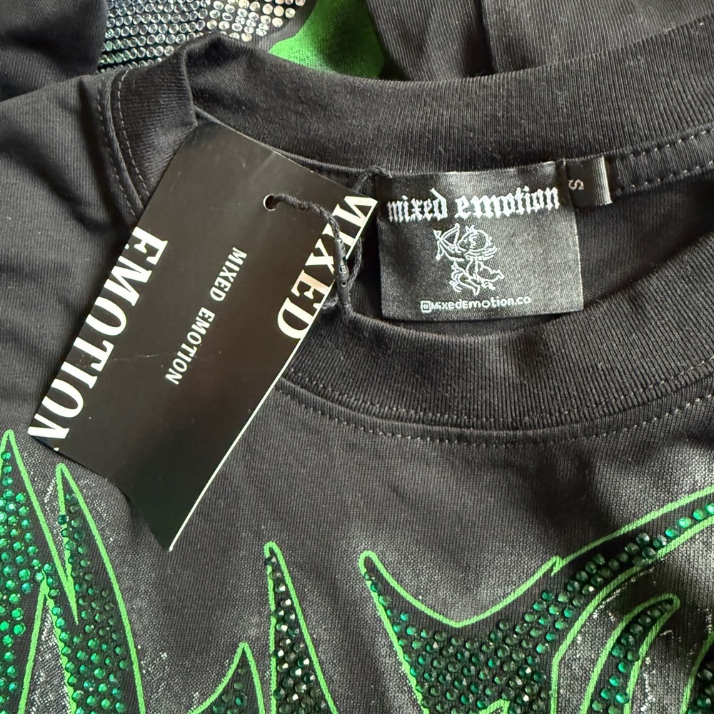 Mixed Emotion Wicked Goblin Black Shirt with Rhinestone - Small - Picture 5 of 6